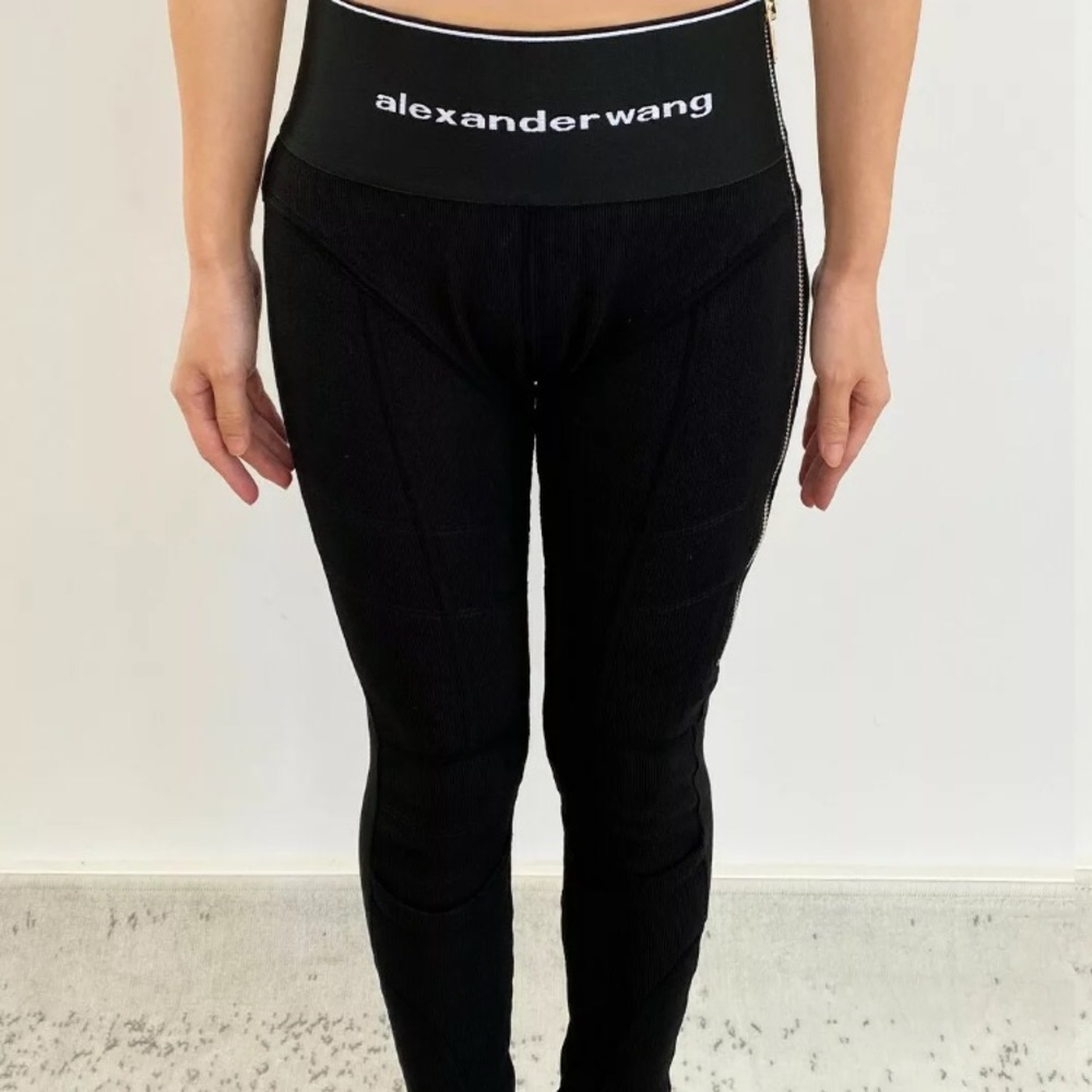 alexander wang logo leggings